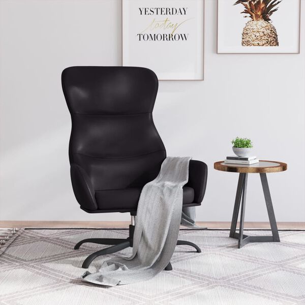 vidaXL Sill&oacute;n de relax de cuero sint&eacute;tico negro