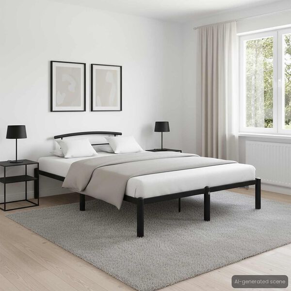 vidaXL Estructura de cama sin colchón metal negro 140x200 cm