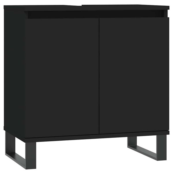 vidaXL Armario de baño madera de ingeniería negro 58x33x60 cm