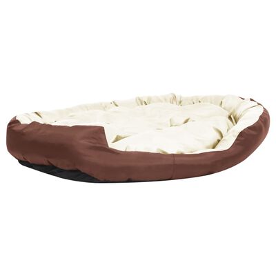 vidaXL Cojín para perro reversible y lavable marrón crema 150x120x25cm