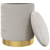 vidaXL Taburete con almacenaje redondo terciopelo 31 x 37 cm gris claro