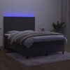 vidaXL Cama box spring colch&oacute;n y LED terciopelo gris oscuro 140x190 cm