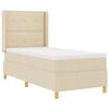 vidaXL Cama tipo Box Spring con tiras LED Crema 90 x 200 cm tela