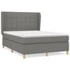 vidaXL Cama box spring con colch&oacute;n tela gris oscuro 140x190 cm