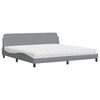 vidaXL Cama con colch&oacute;n Dover tela gris claro 200x200 cm