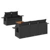 vidaXL Set de sof&aacute;s de jard&iacute;n 6 piezas y cojines rat&aacute;n sint&eacute;tico negro