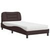 vidaXL Cama con colch&oacute;n Hvar tela marr&oacute;n oscuro 90x200 cm