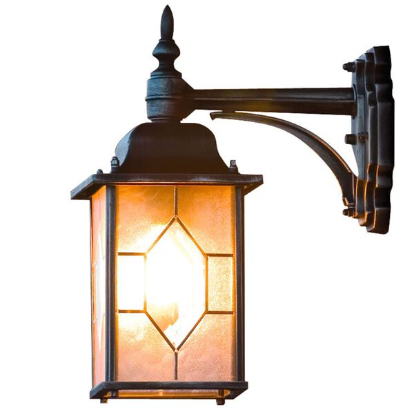 KONSTSMIDE Farol de gas Milano abajo negro y plateado