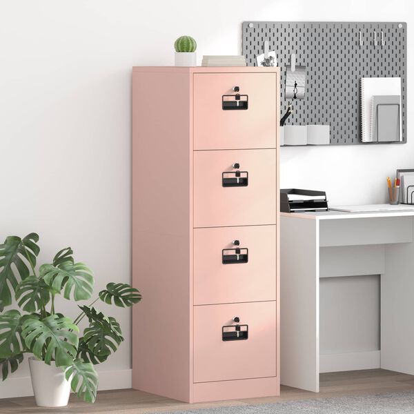 vidaXL Mueble archivador con caj&oacute;n 2 pcs Rosa 44 x 50 x 106.5 cm