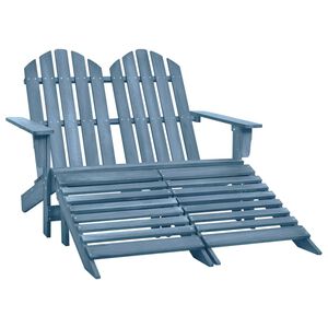 vidaXL Silla Adirondack de jard&iacute;n 2 plazas madera maciza de abeto azul