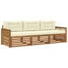 vidaXL Conjunto de sof&aacute;s de exterior 3 uds. Natural y Crema