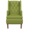 vidaXL Sill&oacute;n con taburete de terciopelo verde claro