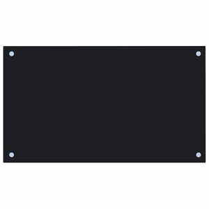 vidaXL Protecci&oacute;n salpicaduras cocina vidrio templado negro 70x40 cm