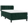 vidaXL Cama box spring con colch&oacute;n terciopelo verde oscuro 80x200 cm