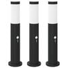 vidaXL Balizas luminosas con sensor, 3 unidades, 50 cm, acero inoxidable, IP44