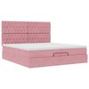 vidaXL Estructura de cama otomana colchones terciopelo rosa 200x200cm