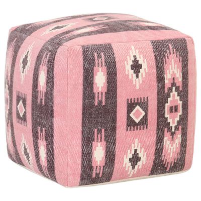 vidaXL Puf de diseño estampado de algodón rosa 45x45x45 cm
