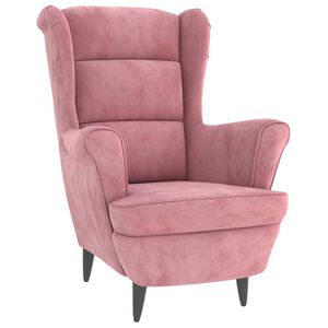 vidaXL Sill&oacute;n de terciopelo rosa