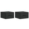 vidaXL Mesita de Noche de Pared 2 uds. Negro 34,5 x 33 x 20 cm