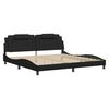 vidaXL Estructura de cama Viana con LED sin colch&oacute;n negro 200x200 cm