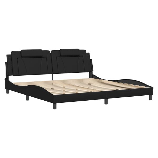 vidaXL Estructura de cama Viana con LED sin colch&oacute;n negro 200x200 cm