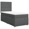 vidaXL Cama box spring con colch&oacute;n tela gris oscuro 90x190 cm