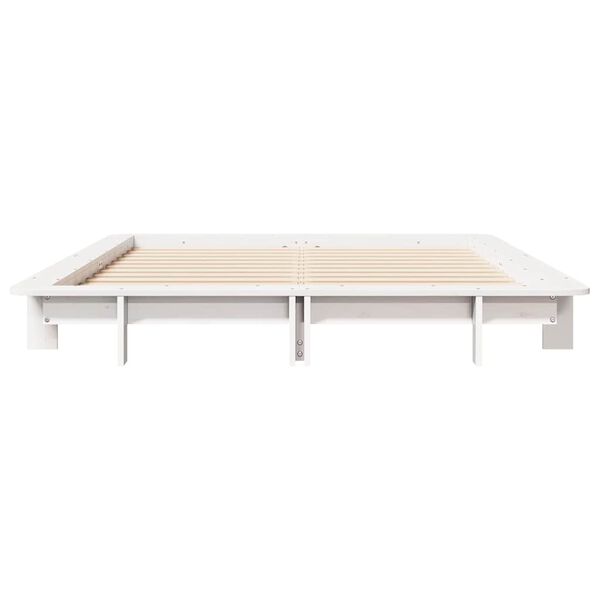 vidaXL Estructura de cama sin colch&oacute;n madera de pino blanca 120x200 cm