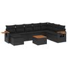 vidaXL Set de sof&aacute;s de jard&iacute;n 8 piezas y cojines rat&aacute;n sint&eacute;tico negro
