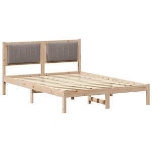 vidaXL Estructura de Cama con Cabecera Tapizada Taup&eacute; 140 x 200 cm