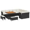 vidaXL Conjunto de sof&aacute;s de jard&iacute;n 12 uds. Negro rat&aacute;n sint&eacute;tico
