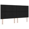 vidaXL Cabecero Ajustable en Altura con cabecera Negro 200 cm tela