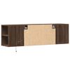vidaXL Mueble de TV de pared con luces LED marr&oacute;n roble 135x31x39,5 cm