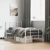 vidaXL Estructura cama sin colchón con estribo metal blanco 90x190 cm