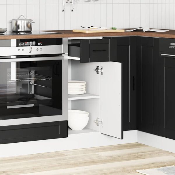 vidaXL Mueble bajo de cocina&nbsp;Porto madera contrachapada negro