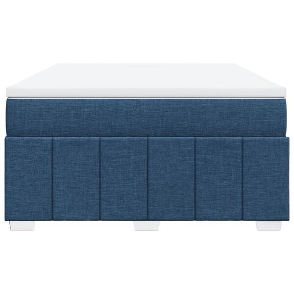 vidaXL Cama box spring con colch&oacute;n tela azul 140x200 cm