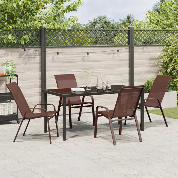 vidaXL Conjunto de Comedor de Jard&iacute;n 5 pcs Marr&oacute;n y Negro
