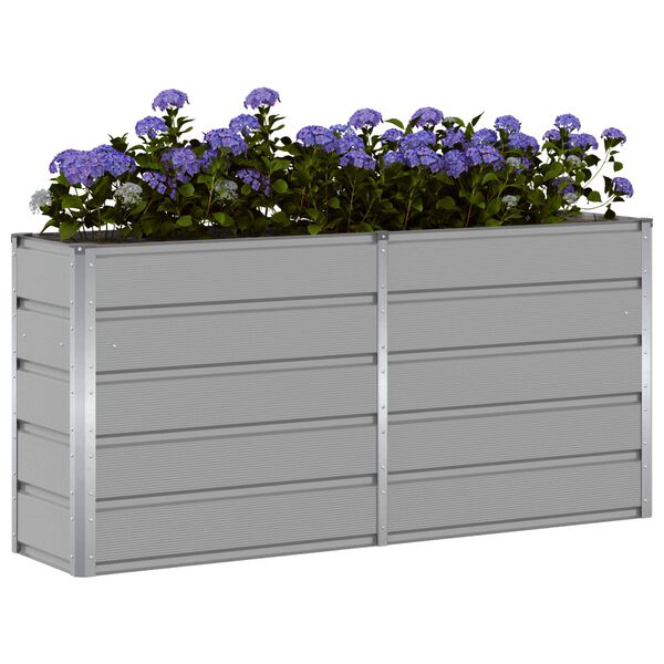 vidaXL Jardinera Gris Claro 160 x 40 x 75 cm Acero