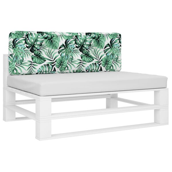 vidaXL Coj&iacute;n para sof&aacute; de palets tela estampado de hojas 120x40x12 cm