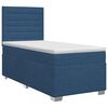 vidaXL Cama box spring con colch&oacute;n con cabecera Azul 90 x 190 cm Tela