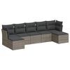 vidaXL Set de sof&aacute;s de jard&iacute;n 7 piezas con cojines rat&aacute;n PE gris