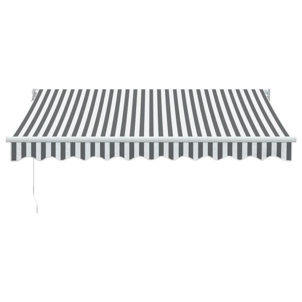 vidaXL Toldo retr&aacute;ctil aluminio y tela gris antracita y blanco 3x2,5 m