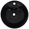 vidaXL Lavabo con rebosadero 46,5x18 cm cer&aacute;mica negro