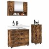 vidaXL Juego de muebles de ba&ntilde;o con caj&oacute;n 3 pcs Roble ahumado