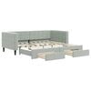 vidaXL Sof&aacute; cama nido con cajones terciopelo gris claro 90x190 cm