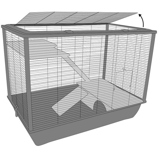 FLAMINGO Jaula para animales pequeños Elsa grande 77x47x60 cm