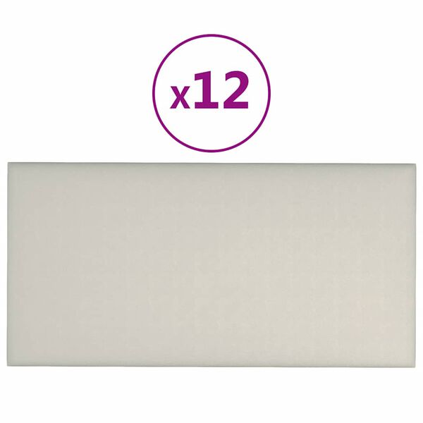 vidaXL Paneles de pared 12 uds terciopelo crema 60x30 cm 2,16 m&sup2;