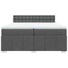 vidaXL Cama box spring con colch&oacute;n tela gris oscuro 200x200 cm