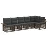 vidaXL Conjunto de sof&aacute;s de jard&iacute;n 6 uds. 6 plaza Gris rat&aacute;n sint&eacute;tico