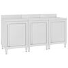 vidaXL Mesa de trabajo comercial mueble acero inoxidable 180x60x96 cm