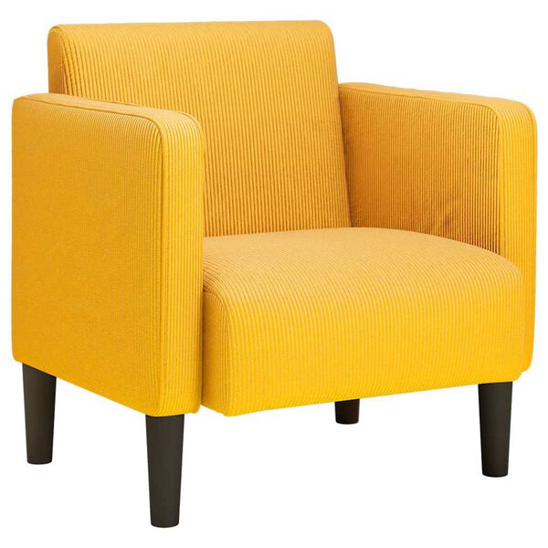 vidaXL Sillón con reposabrazos amarillo claro 54 cm tejido de pana